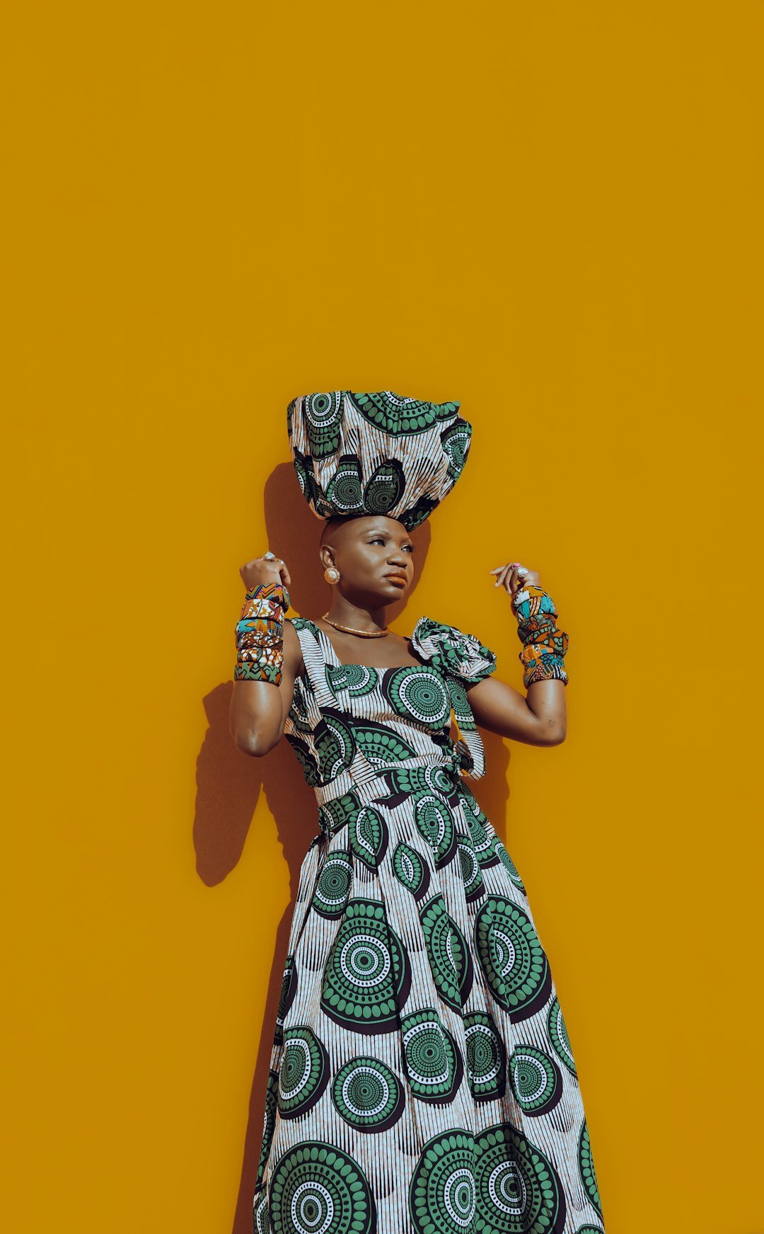 Elegant woman wearing a statement dress